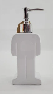 Sein Badezimmer Seifenspender 9 Unzen weiße Keramik mit silberner Kunststoffpumpe - Bild 1 von 4