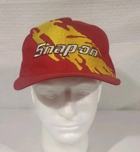 Snap On Hat Snap Back Red Yellow Splash Baseball Cap Racing Tools Embroidered - Picture 1 of 10