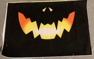 Carved Pumpkin Black Mouth #3 Panel 100% Cotton Woven Child Size 5x7.5” - Picture 1 of 1