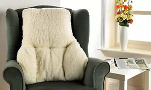 CREAM SHERPA FLEECE BACK & LUMBAR SUPPORT CUSHION **Made in the UK** - Picture 1 of 1