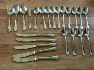 Towle Santa Barbara Silver and Gold Set Lot of 23 Glossy 18/8 Korea  - Picture 1 of 4