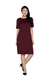 Joan Rivers Classic Sheath Dress w/ Lace Detail Size 12 Burgundy NEW - Picture 1 of 11
