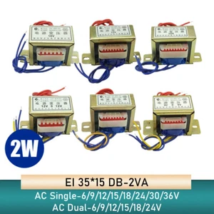 2W/VA Power Transformer 50Hz~60Hz Output AC Single/Dual 220V To 6/9/12/15/18/24V - Picture 1 of 11