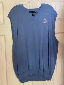 Herren V-Ausschnitt Golf Pullover ärmellose Weste XL blau TPC River Highlands Oxford Golf - Bild 1 von 2