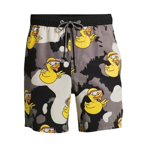 Neff Ducky Printz Men's Novelty Print Swim Trunks with Stretch, 7" Inseam size M - Picture 1 of 4