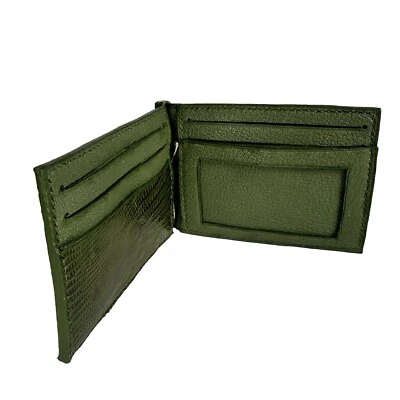 Olive green Lizard money clip wallet - Image 1 of 4