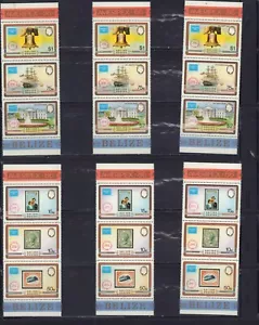 BELIZE 1986 AMERIPEX STRIP SET X 3 820-821 COME NUOVO CON SCATOLA - Foto 1 di 1