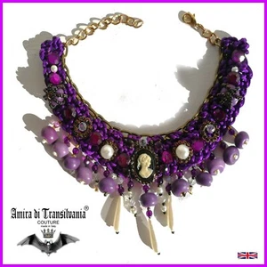 Victorian Choker Collier Antique Necklace Vintage Cameo Medalion Antique Jewelry - Picture 1 of 12