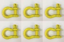 6 X Bow Shackle 11mm Rated WWL 1500KG S Grade Hayman Trailer Recovery Yellow Pin