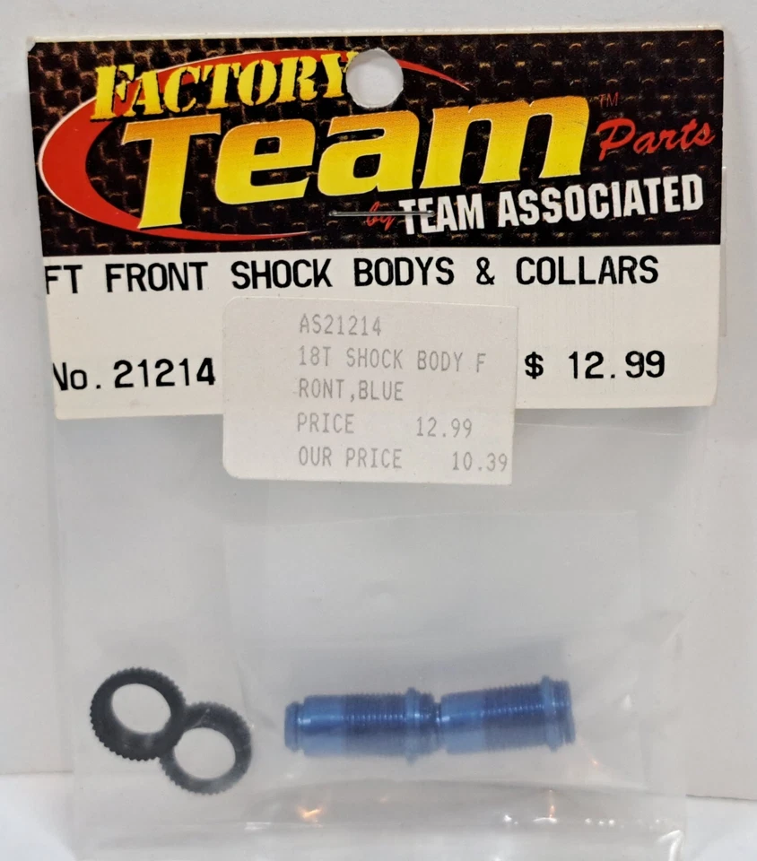Original Factory Team Parts Team Associated RC #21214 Blue Front Shock Bodys NOS - Image 1 of 1