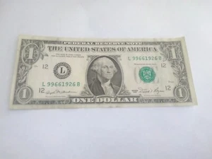 RARE Series 1981 1 One Dollar Bill Error Note Blank Back Currency Misprint - Picture 1 of 6