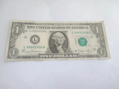 RARE Series 1981 1 One Dollar Bill Error Note Blank Back Currency Misprint - Image 1 of 4
