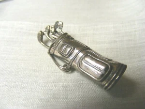 1950s STERLING GOLF BROOCH PIN BEAU STERLING GOLF BAG GOLF CLUBS VINTAGE JEWELRY - Picture 1 of 9
