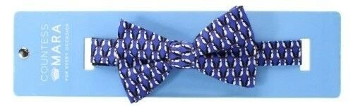 Condesa Mara Para Hombres Pajarita Estampado Pingüino Azul Clip para Atar Informal Formal Ajustable Foto 1 de 1