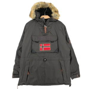 Geographical Norway Men's Corporate Braun Jacket Parka Jacket Size L - Picture 1 of 12