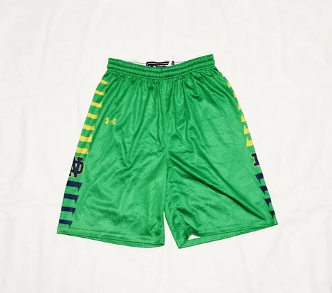 Under Armour Notre Dame Irish Mesh Basketball Short Men's Large Green 1263982 Cover