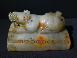 Ancient Chinese antiques，Han Dynasty Tiger white jade seal