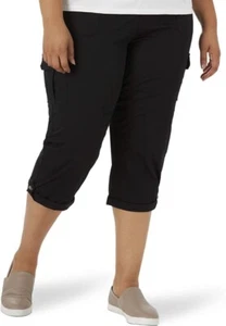 🔥NWT🔥 Womens Flex-to-go Mid Rise Cargo Capri Pant, 6 Medium, Black - Picture 1 of 10