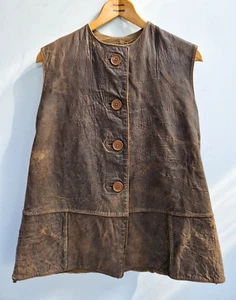 Women's WW2 ERA LEATHER JERKIN / MILITARY - ATS / ACK ACK GIRLS - Picture 1 of 12