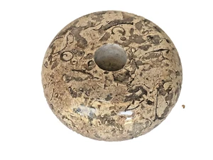 NEW OLD STOCK 2,5" Durchmesser Marmor Donut Form Lampe Abstandshalter Bruch Lampe Teil-Fossil - Bild 1 von 5