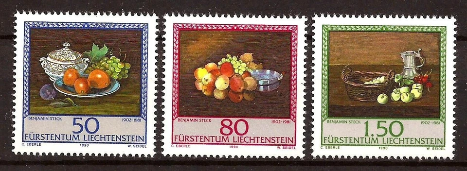 [9005] LIECHTENSTEIN 1990, Juego completo MNH**, pinturas de Benjamin Steck Foto 1 de 1