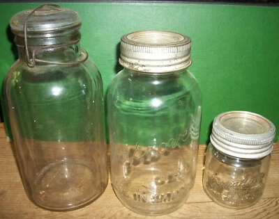 VINTAGE CANADA CANNING JARS IMPROVED GEM, CANADIAN JEWEL & UNNAMED BUT MARKED - Image 1 of 4