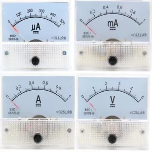 50uA bis 30A DC Amperemeter 5V bis 300V DC Voltmeter 85C1 Analog Panel Meter 65*56 mm - Bild 1 von 6