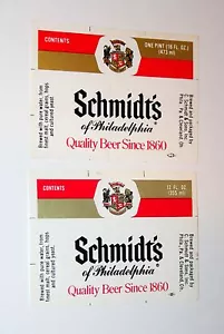 2 Vintage Schmidt's Bierflasche Papieretikett Brauen unbenutzt NOS Neu 70-80er - Bild 1 von 1