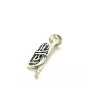 Statuina strumento musicale corno tromba 925 firmata sterling vintage miniatura - Foto 1 di 7