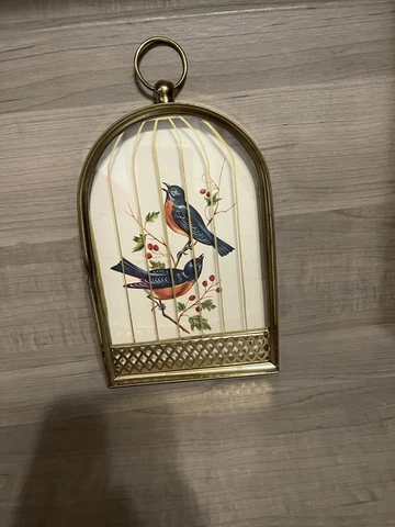 Vintage Bird Cage Wall Decor Bird Cage Wall Hanging Brass Cover