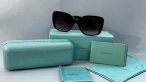 Tiffany & Co TF4117-F 8134/3B Square Black Blue Sunglasses $550 NIB #309 - Picture 1 of 8