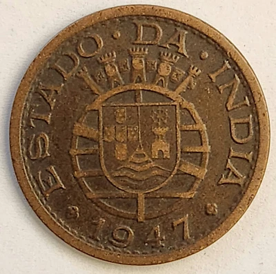 1947 Portuguese-India 1 Tanga - KM #24 - Image 1 of 2