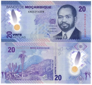 MOZAMBIQUE 20 METICAIS 2024 UNC AA,STICK FIGURES,PLANTS,TREES,MOUNTAINS,BIRD ON - Picture 1 of 1
