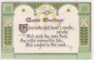 Cartolina Gaufree Goffrato Easter Happiness Buona Pasqua ca1911 - Picture 1 of 1