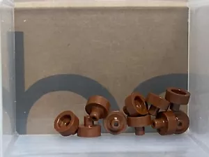 LEGO Parts - Reddish Brown Tile Round 1 x 1 w Bar Pin Holder - No 20482 - QTY 10 - Picture 1 of 1
