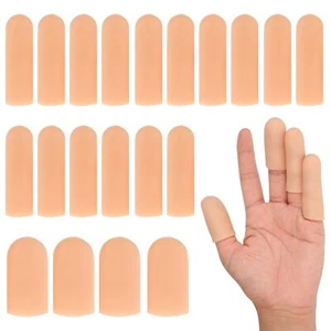 20 PCS Gel Finger Cots,Silicone Finger Protectors, Thumb Protector Covers - Picture 1 of 8