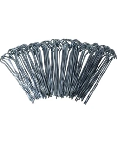 KombatUK 175mm Long 3mm Thick Large Hook Steel Basha Bivi Tent Pegs - 10 Loose - Picture 1 of 1