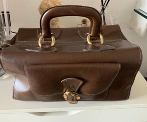 🔴 Borsa DOTTORE marrone in similpelle vintage da collezione - Imagen 1 de 8