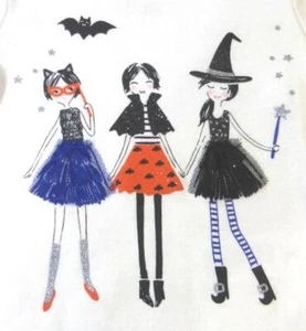 Carters Halloween White Long Sleeve Tee Shirt Modern Witches Costumes Size 6 Mos - Picture 1 of 4