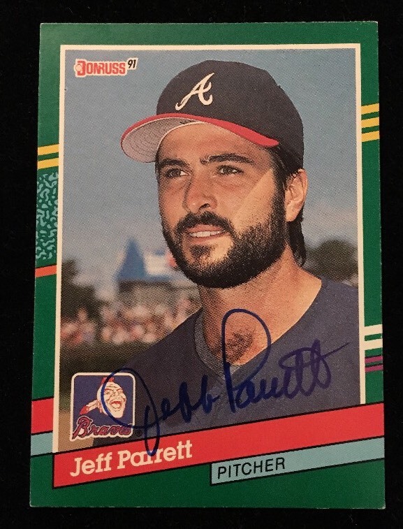 JEFF PARRETT 1991 DONRUSS Autograph Signed AUTO Baseball Card 660 BRAVES