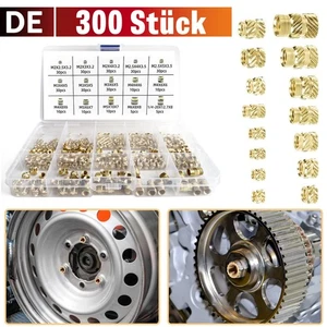 300 Stk Gewindeeinsatz M2 M2,5 M3 M4 M5 M6 Einpressmutter Messing Gewindebuchse - Bild 1 von 12