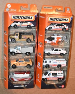 Matchbox MBX RESCUE IV & MBX RESCUE V 5 PACK  LOT OF 2 NEW - Picture 1 of 6