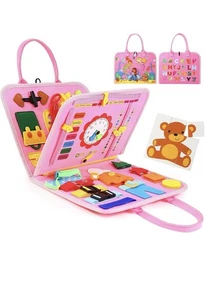 Montessori Busy Board for Toddlers Activity Book Fine Motor Skills Learning Toy  - Picture 1 of 4