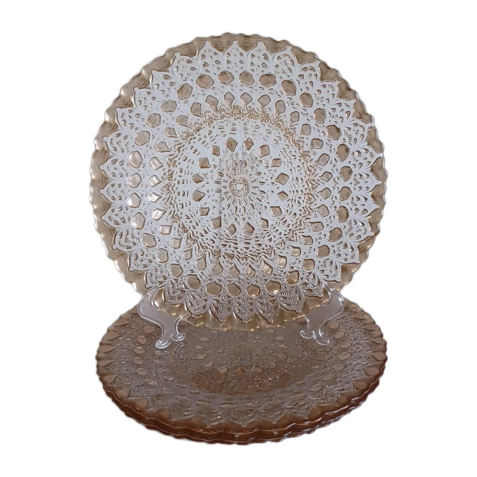 Medalhão turco placas de renda ouro vidro Akcam acento artístico, conjunto de 4, 11" - Imagem 1 de 1