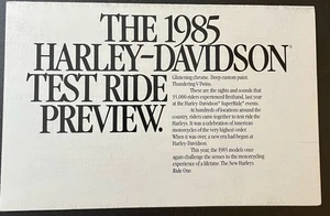 1985 Harley Davidson Test Ride Preview Brochure - Picture 1 of 6
