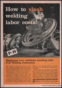 1959 Harnischfeger Corp Milwaukee Foto P&H Schweißpositionierer Vintage Druckanzeige - Bild 1 von 1