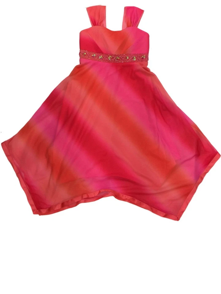 Большой девочек розовый и оранжевый Hombre тюль Майка праздник вечеринки цветок девочка платье 8 - Изображение 1 из 1