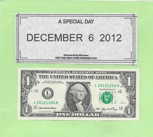 DECEMBER  6, 2012 .. 2006 ..UNCIRC   $1  L 2012 1206 R  .. BIRTHDAY NOTE - Picture 1 of 1