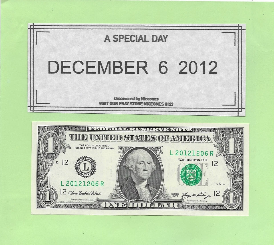 DECEMBER  6, 2012 .. 2006 ..UNCIRC   $1  L 2012 1206 R  .. BIRTHDAY NOTE - Image 1 of 1