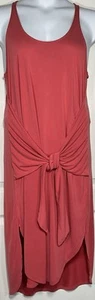 Lucky Brand Tie Front Sleeveless Dress Salmon Size L Easy Care NWT MSRP $89.50 - Picture 1 of 5